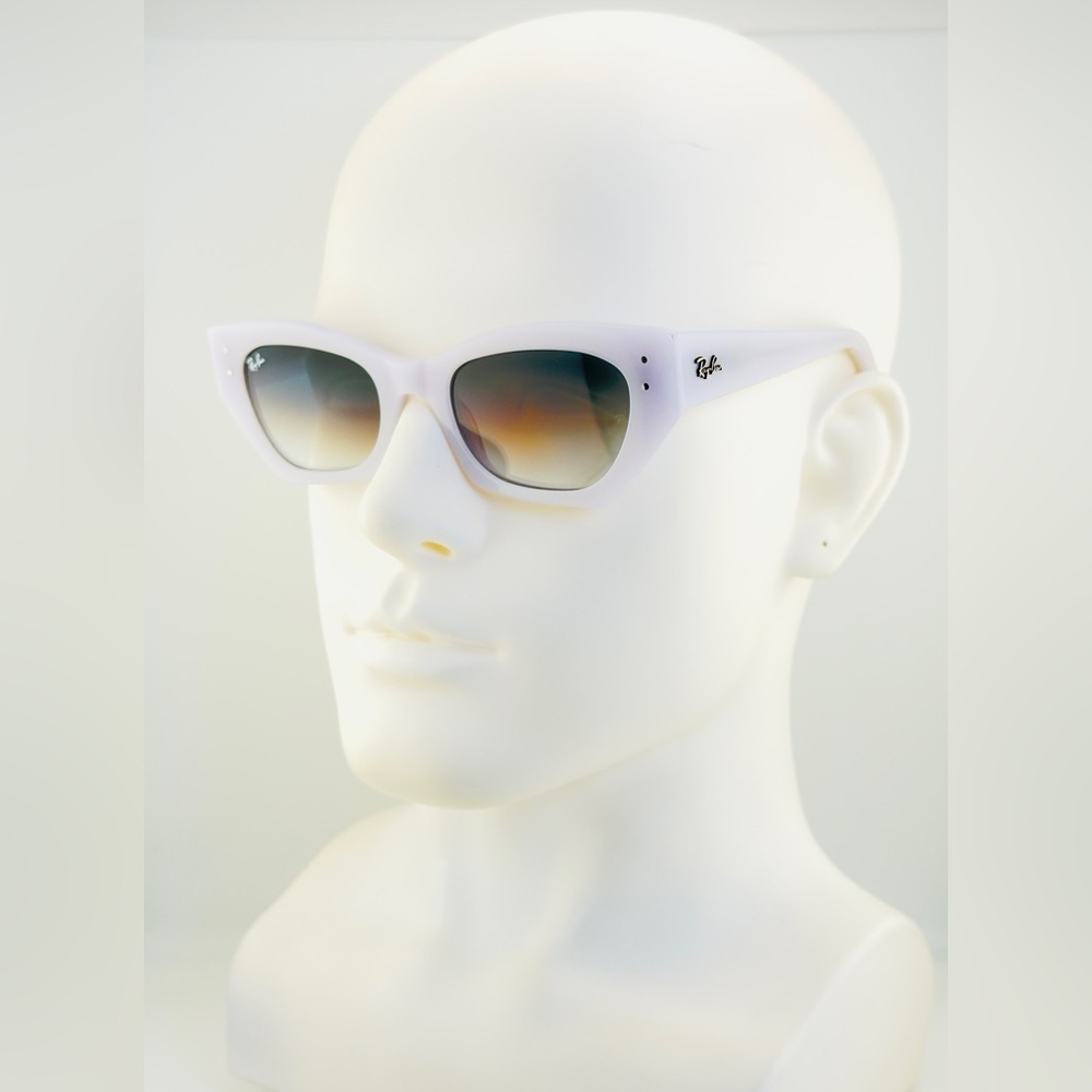 Ray-Ban Zena Bio Based Sunglasses RB4430 Polished White Frame Gray Lens Unisex!